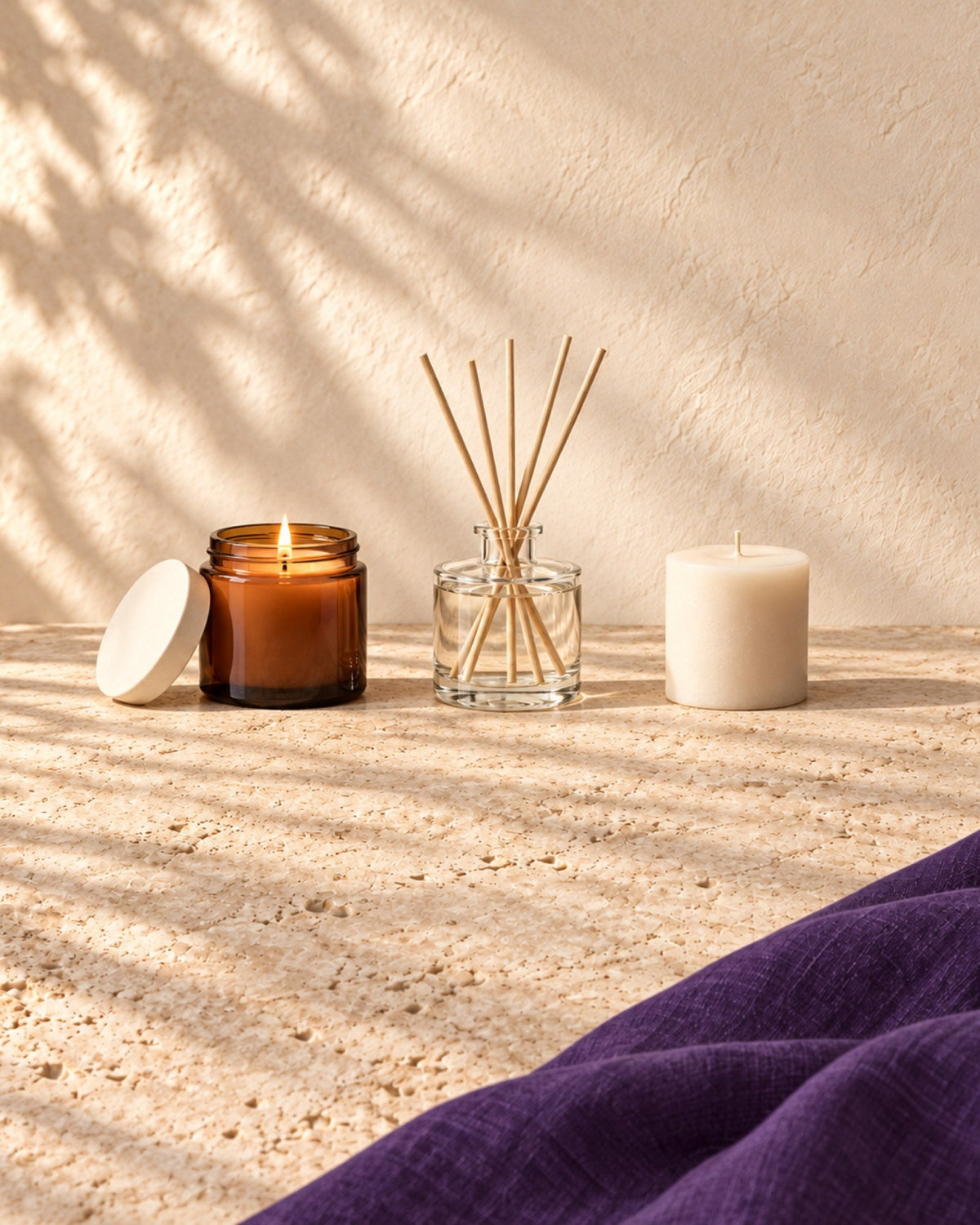 Candles and diffusers at Purple Merchant, Mortdale