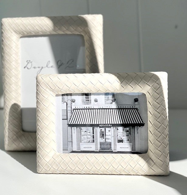 135A CREAM BASKET WEAVE FRAME 4X6