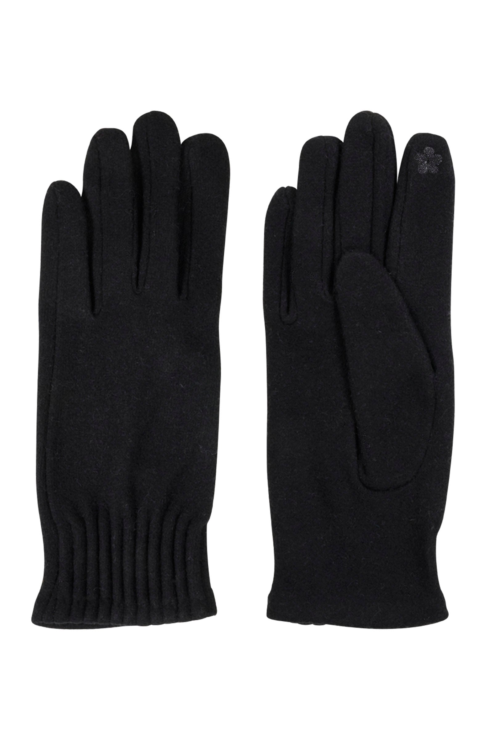 Pair of black Berber Rib Gloves with ribbed cuffs