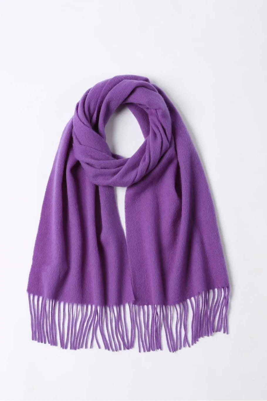 Iris violet merino scarf looped flat