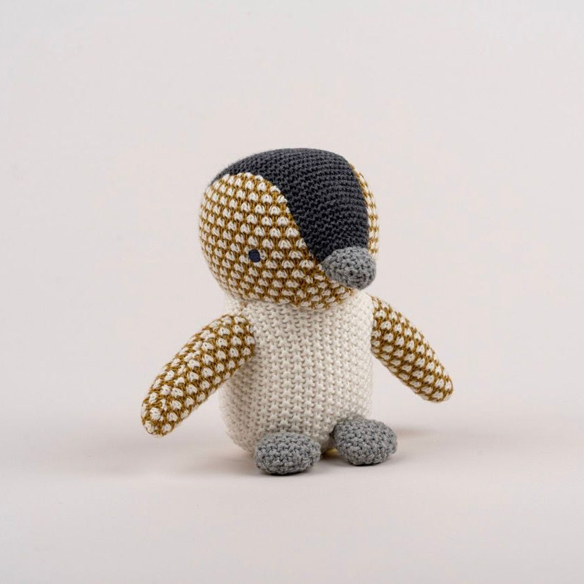 Baby Pingu Stuffed Toy - Soft, Knitted Cotton with Gentle Rattle - 41435