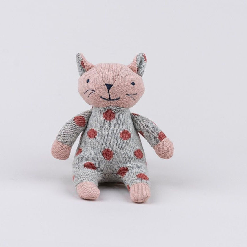 Cute Baby Kitty Knitted Toy with Gentle Rattle Sound - 41467