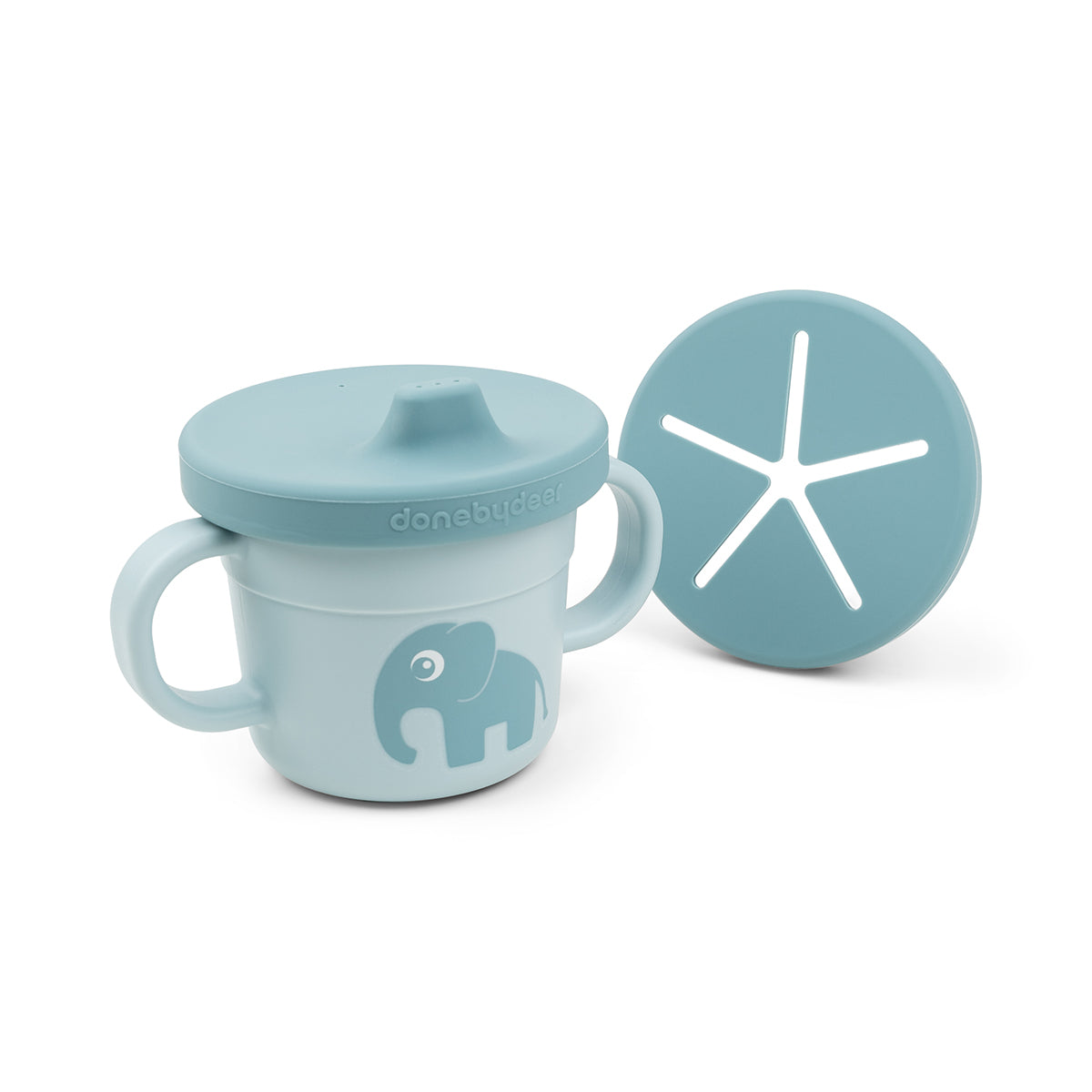 Done by Deer Foodie Spout and Snack Cup — Blue (front)