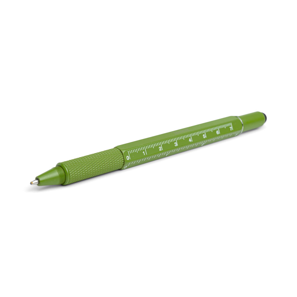 Tooling pen turned to show the centimetre ruler along its barrel