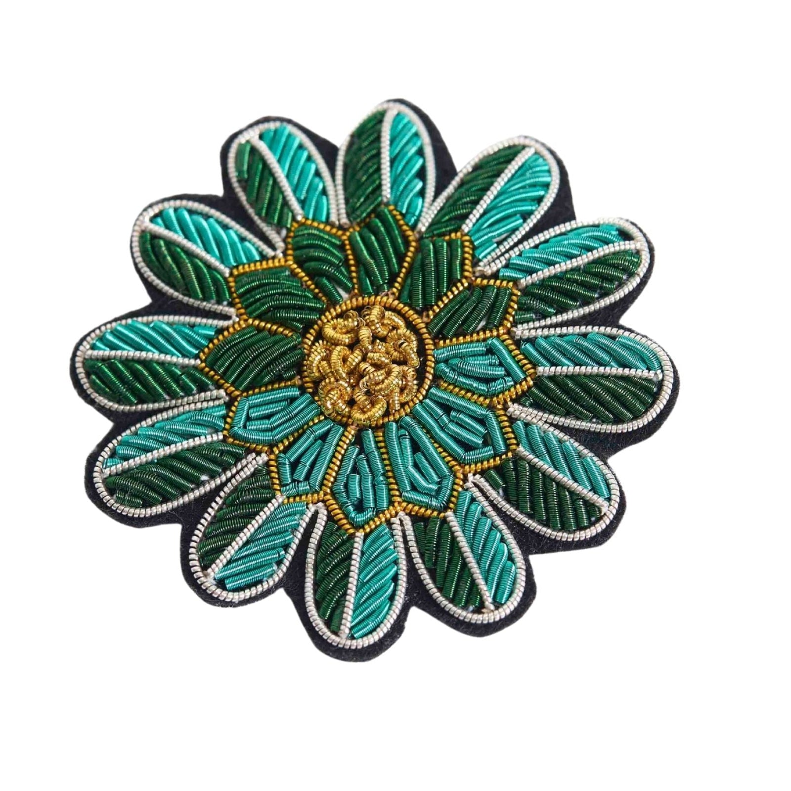 Green Daisy Brooch