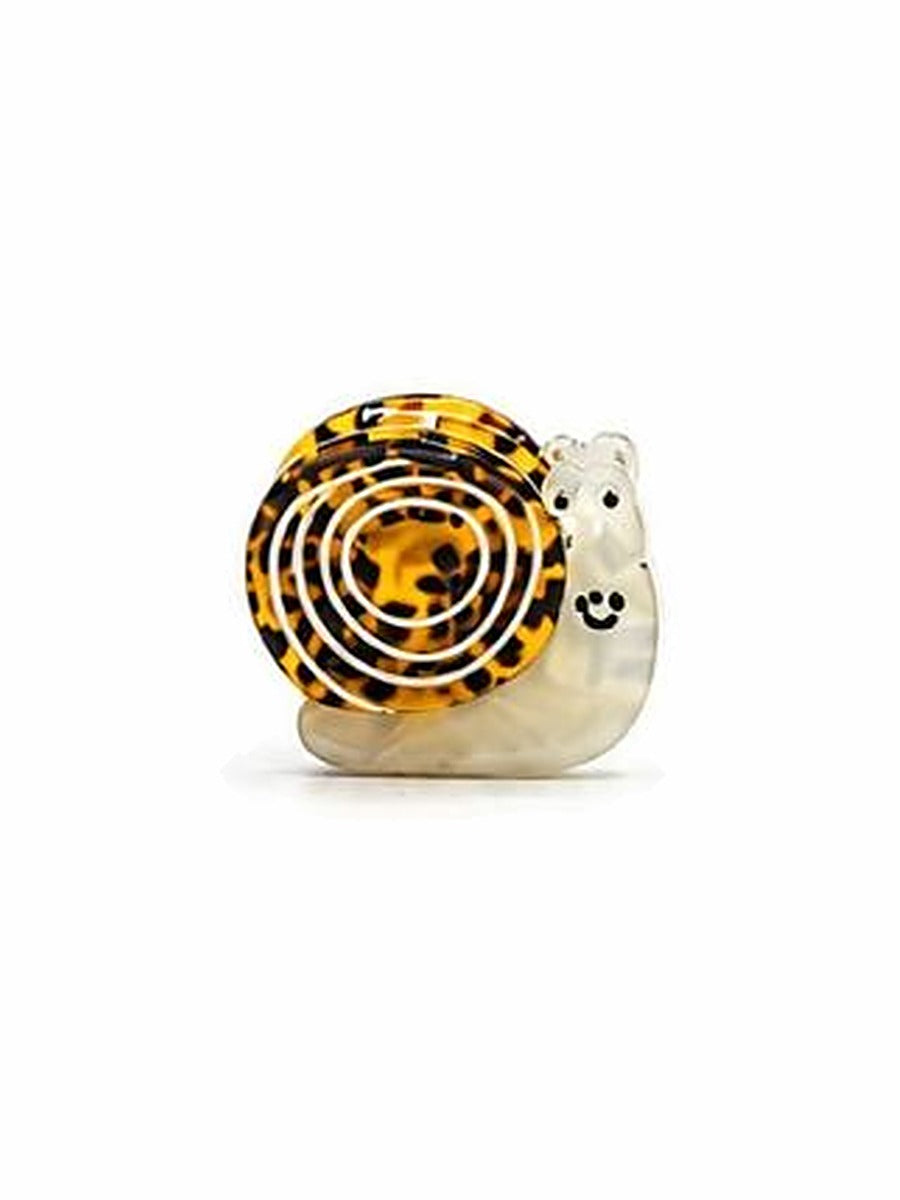 Tortoiseshell-Look mini snail hair clip: tortoiseshell-look shell, frosted clear body