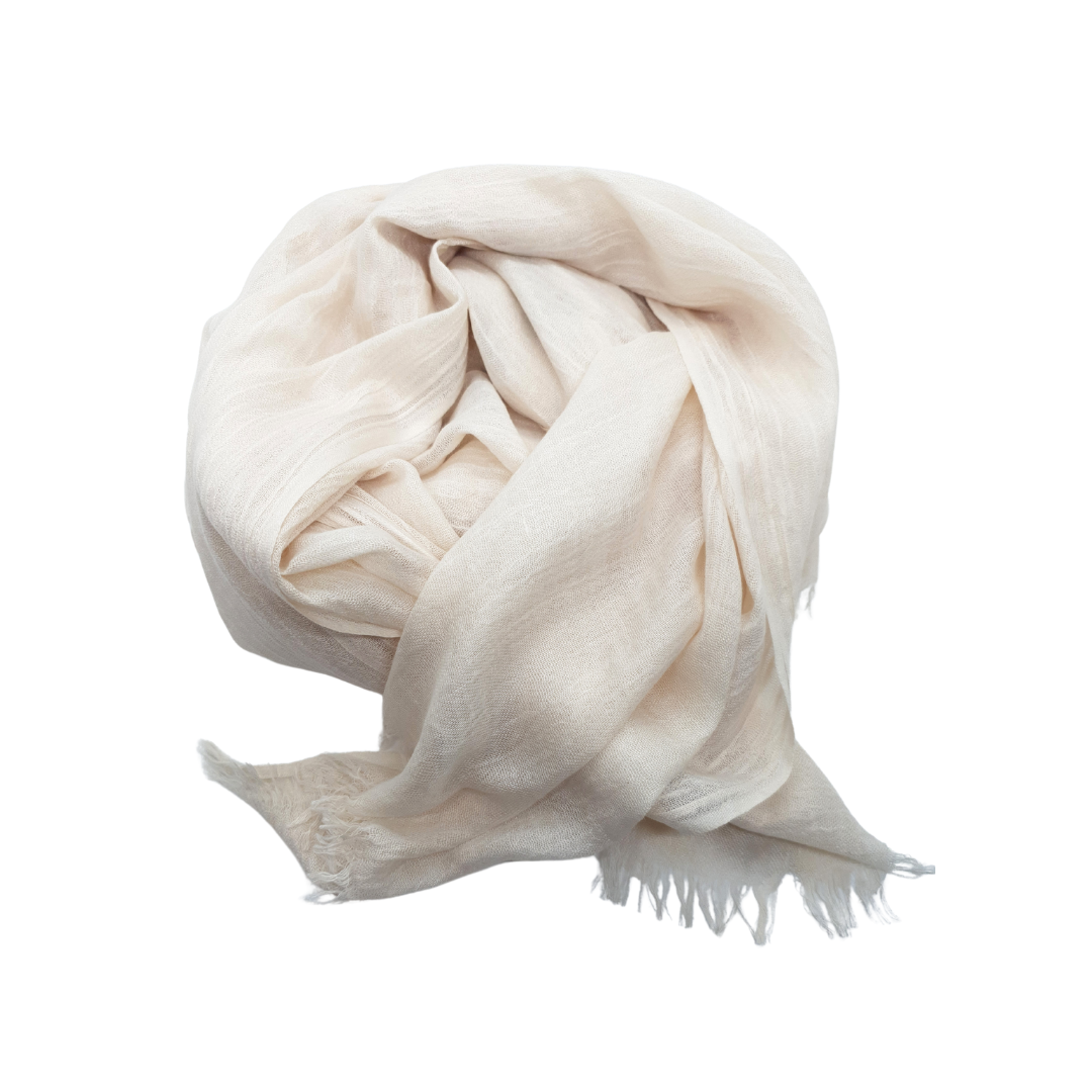 Beauty in Bamboo scarf in Ivory, softly draped in loose folds