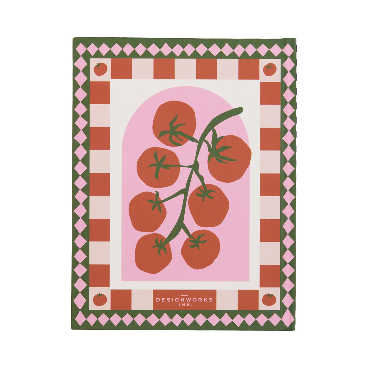Front cover of the tomato journal, flat on