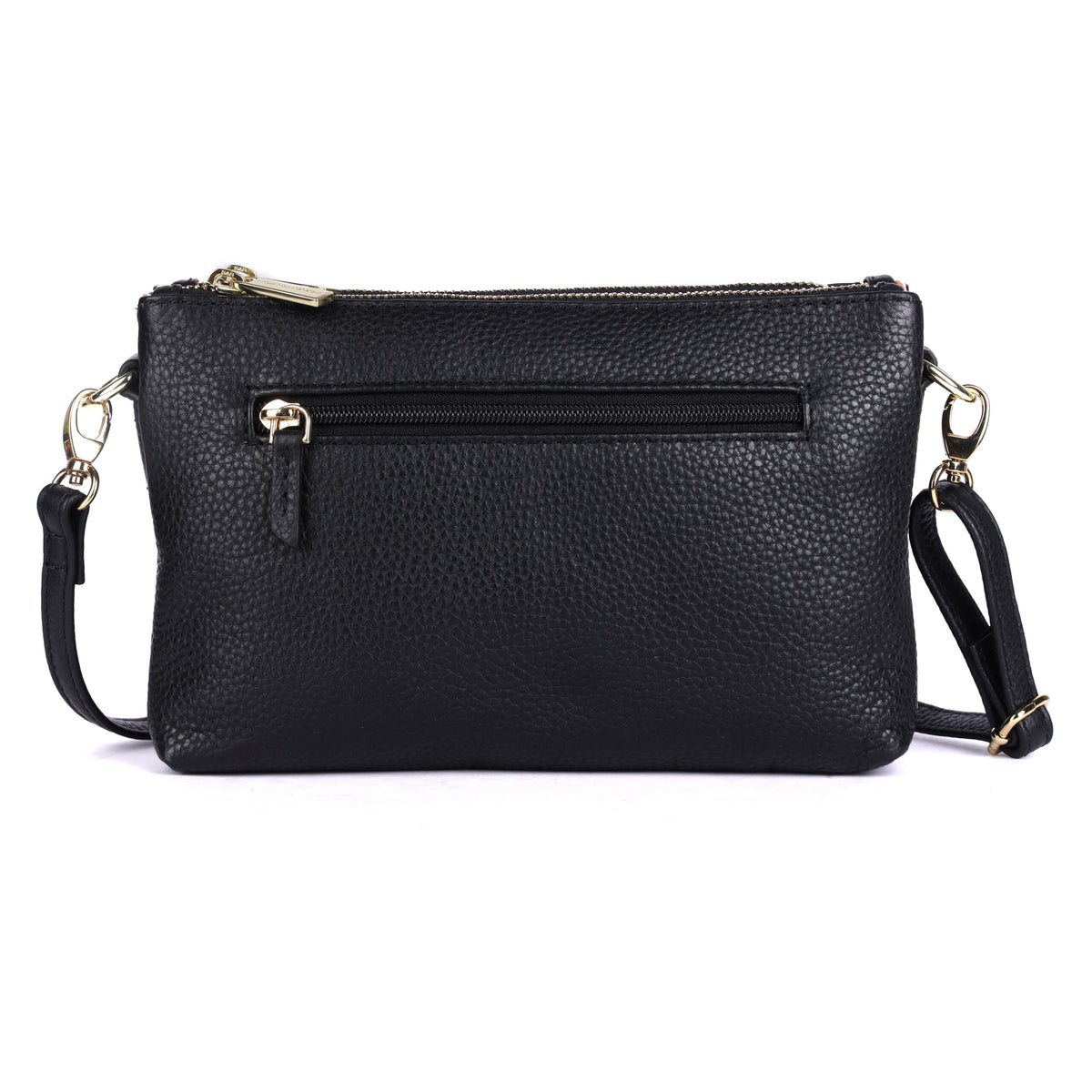 Back of the black bag, showing the zip pocket