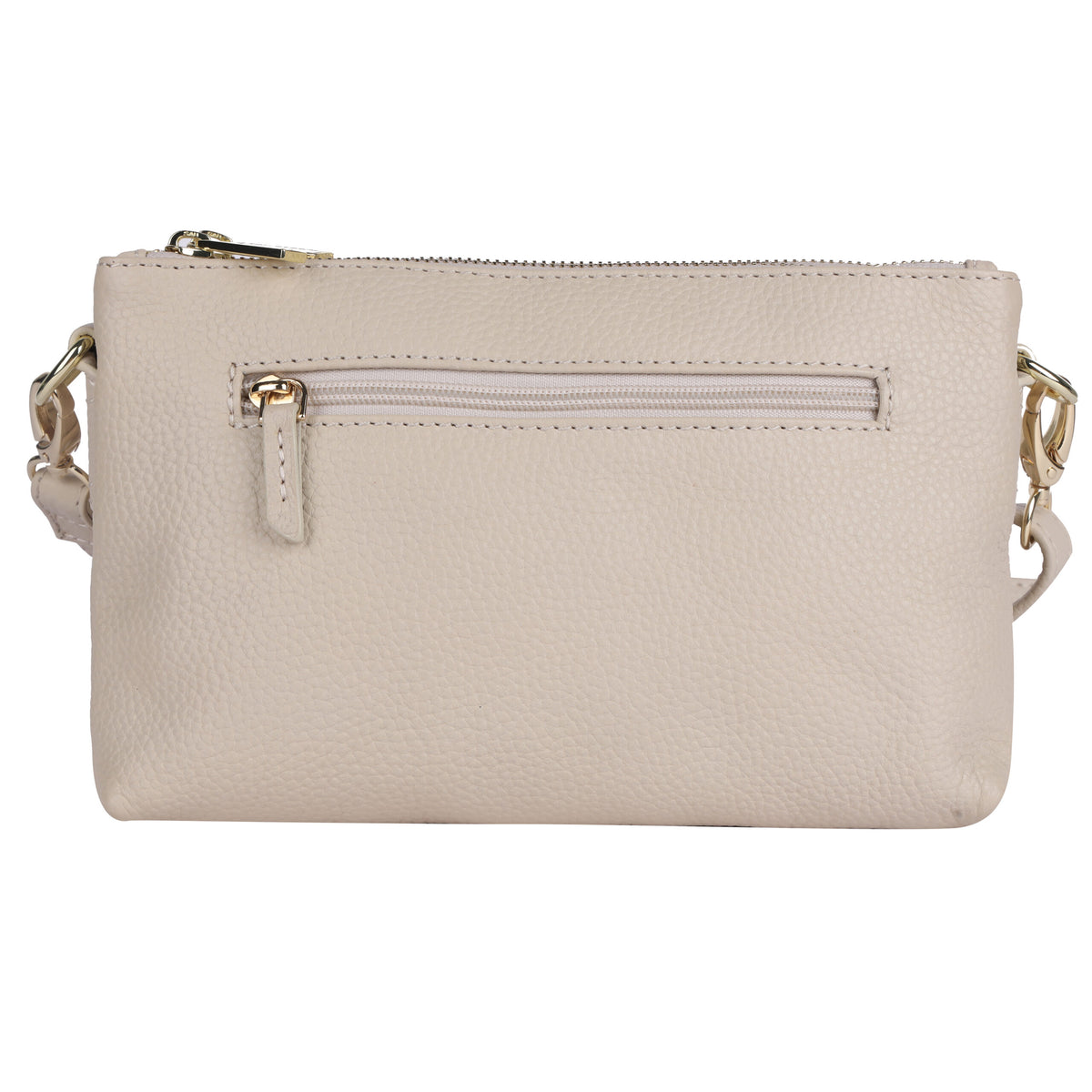 Back of the vanilla bag, showing the zip pocket