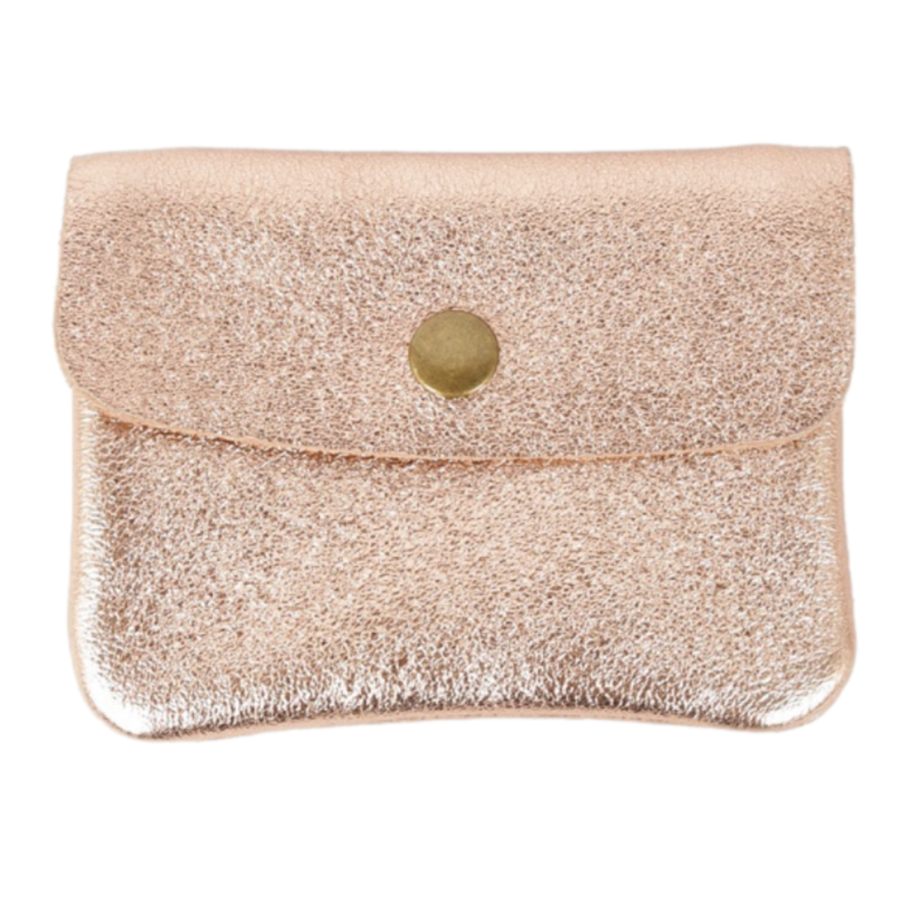 MAISON FANLI Coin Purse - Metallic Leather - Rose
