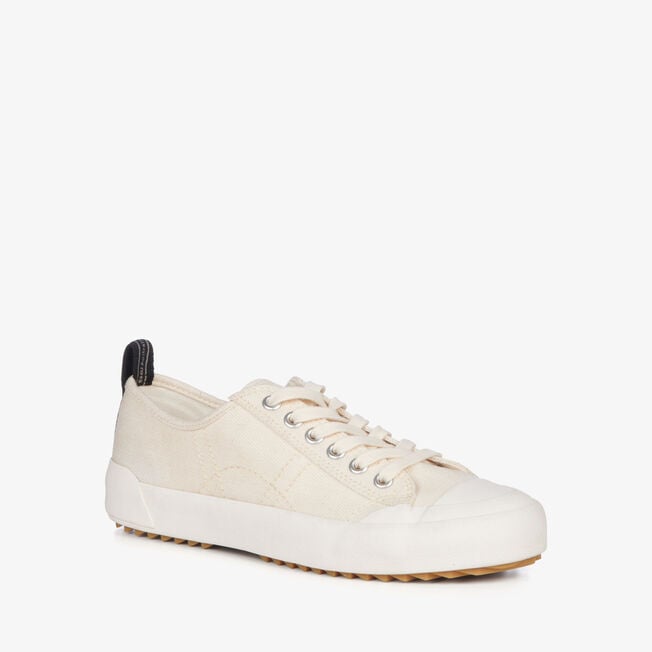 Natural cream Hosier sneaker, outer side view