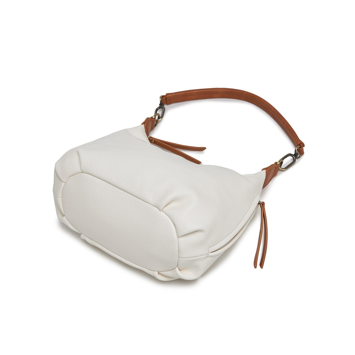 The white bag lying on its side to show the base.
