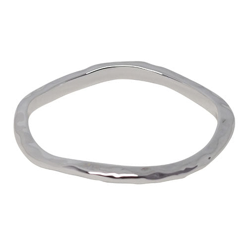 Fabienne Plain Medium Irregular Bangle in silver