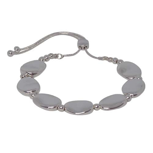 Fabienne Oval Pebble slider bracelet in silver
