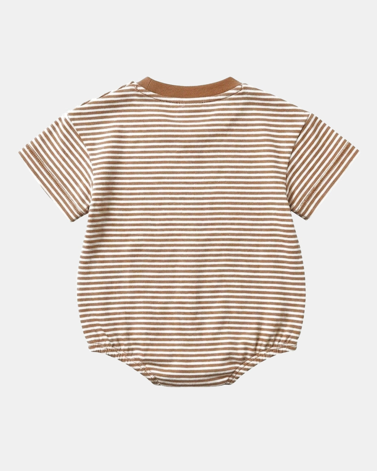Back of the striped Mini Mocha bubble onesie