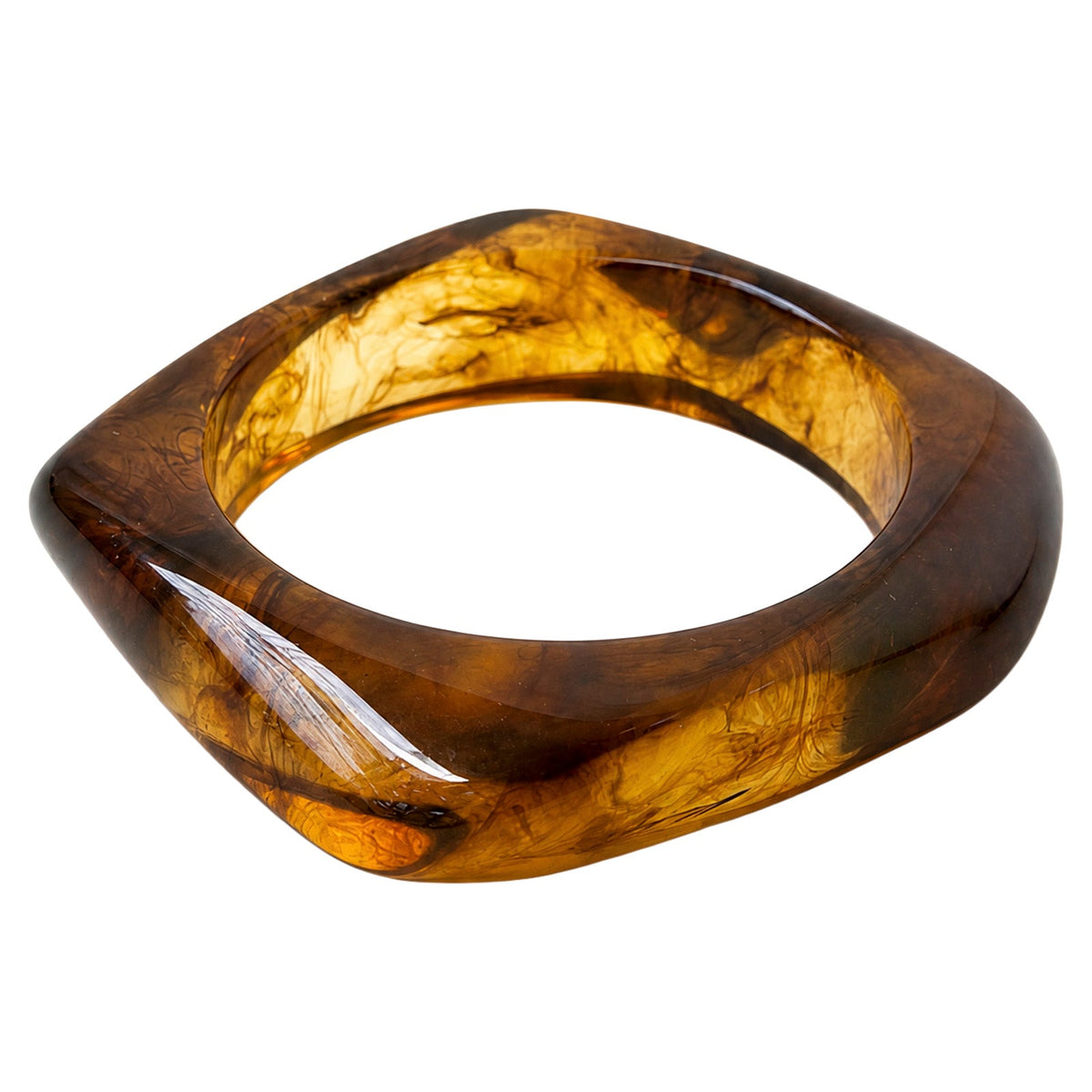 Palmera Dune bangle: a chunky tortoiseshell-look bangle swirled in amber and dark brown
