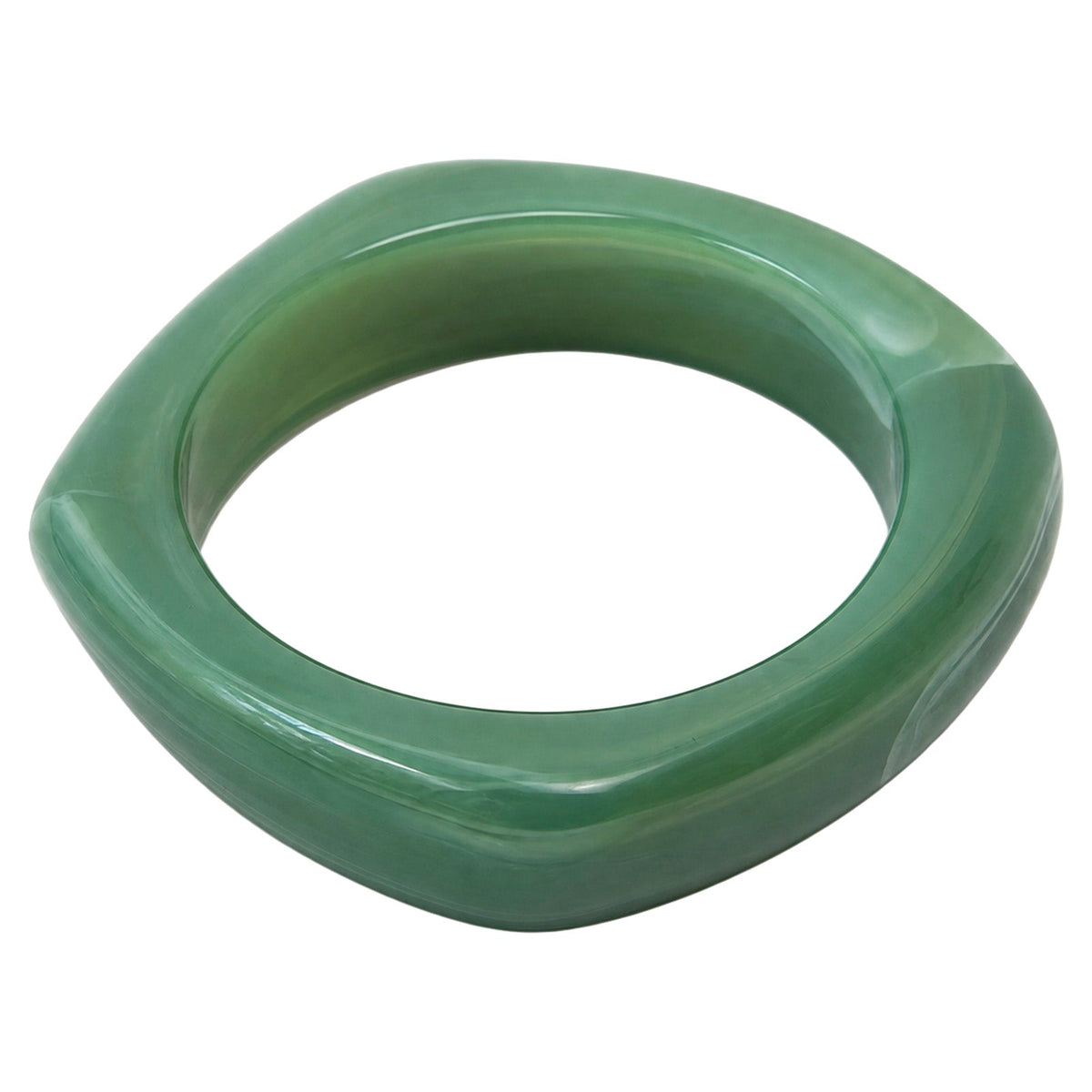 Palmera Mint bangle: a chunky green marble-look bangle with a softly squared profile