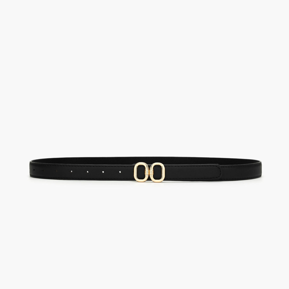 The double-oval belt laid out straight, showing the punched adjustment holes.