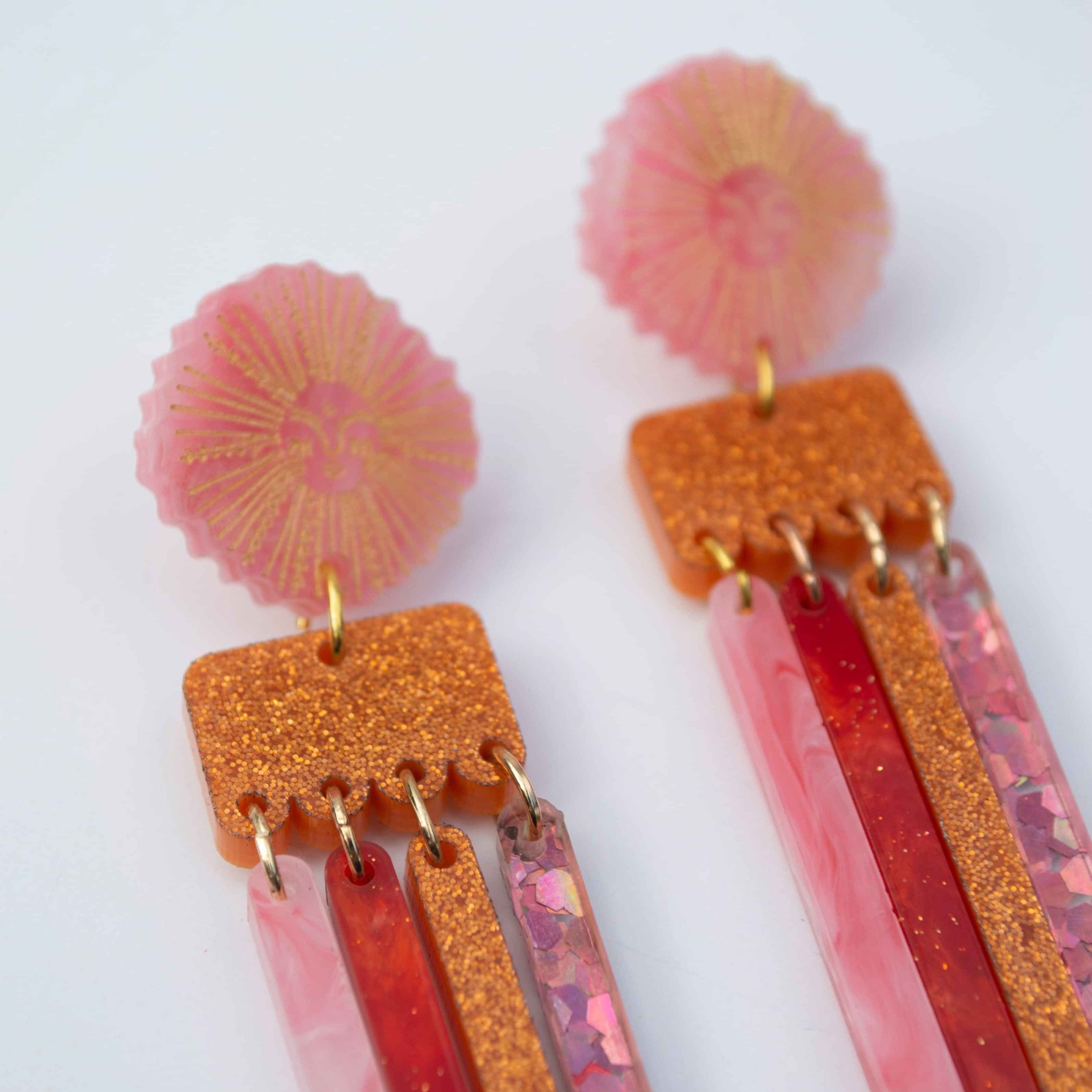 Goddess Earring - Coral