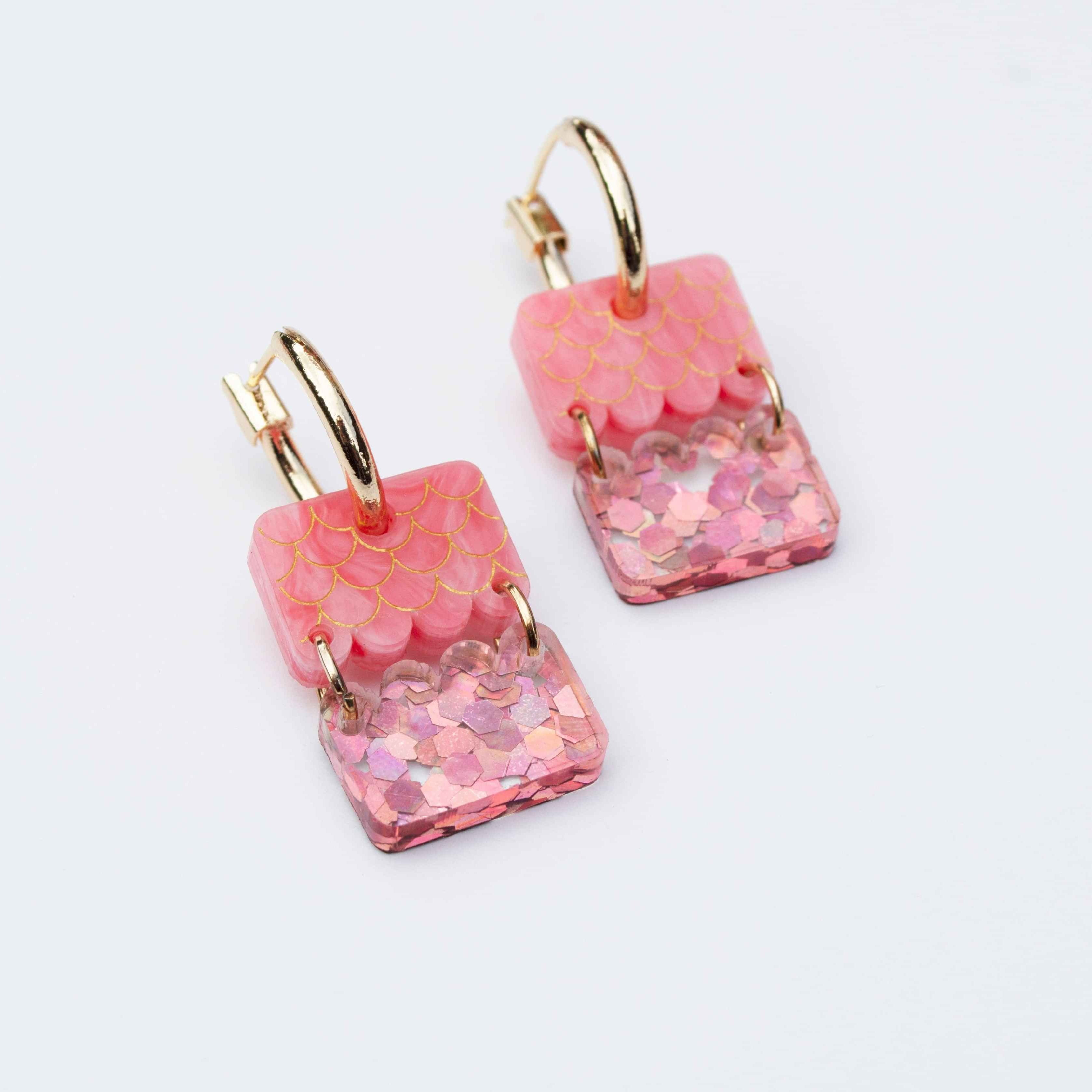 Wave Earring - Coral