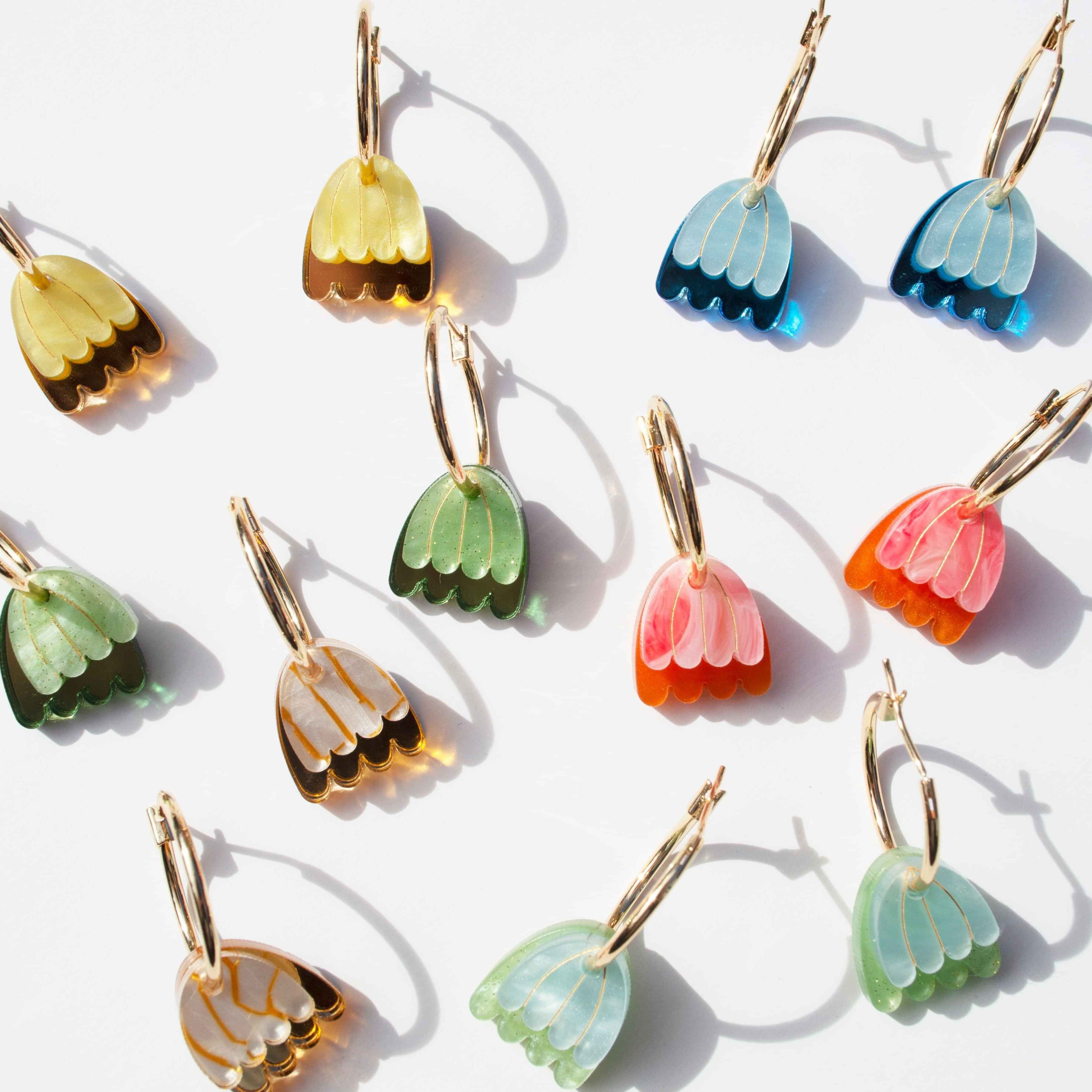 Palm Earring - Yellow