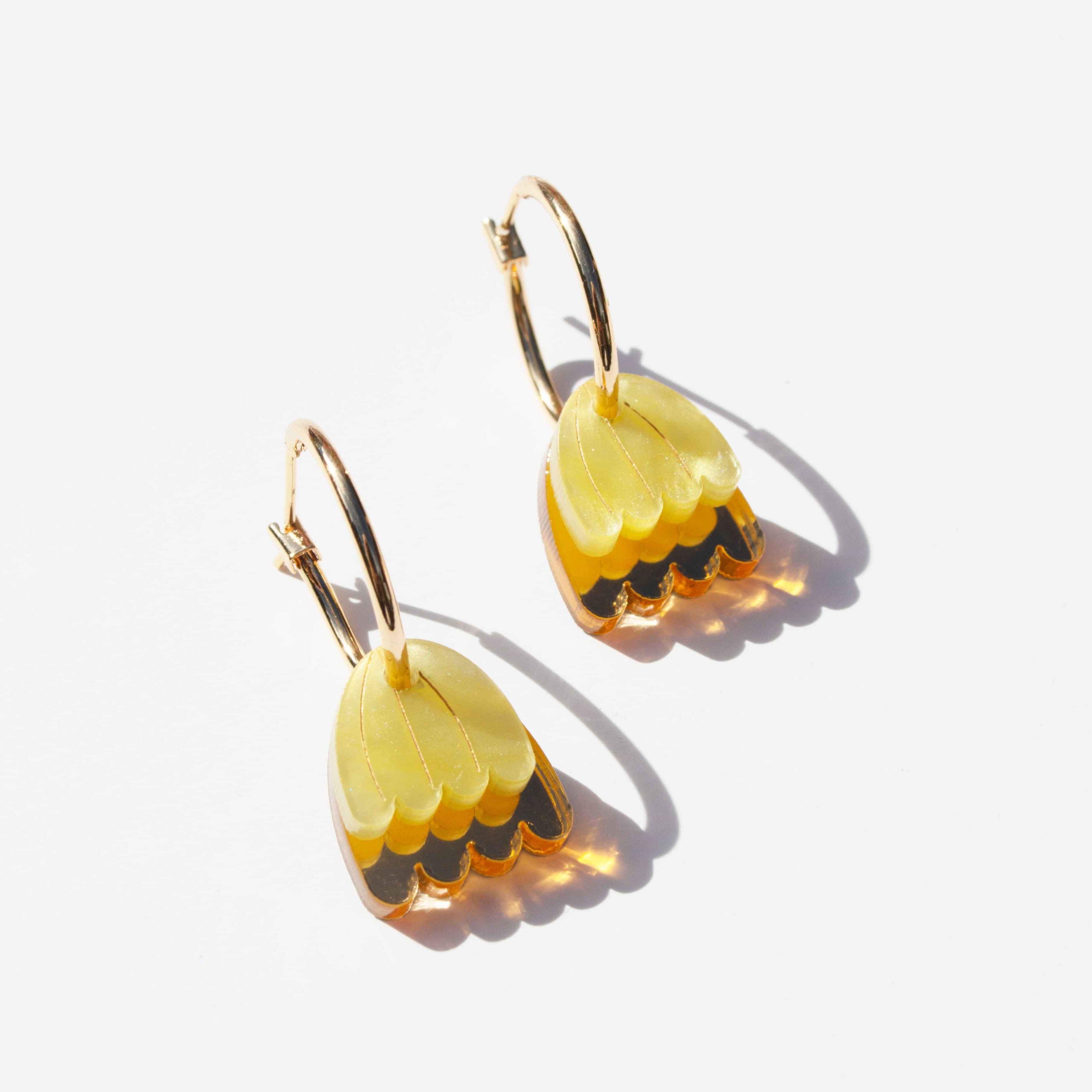 Palm Earring - Yellow