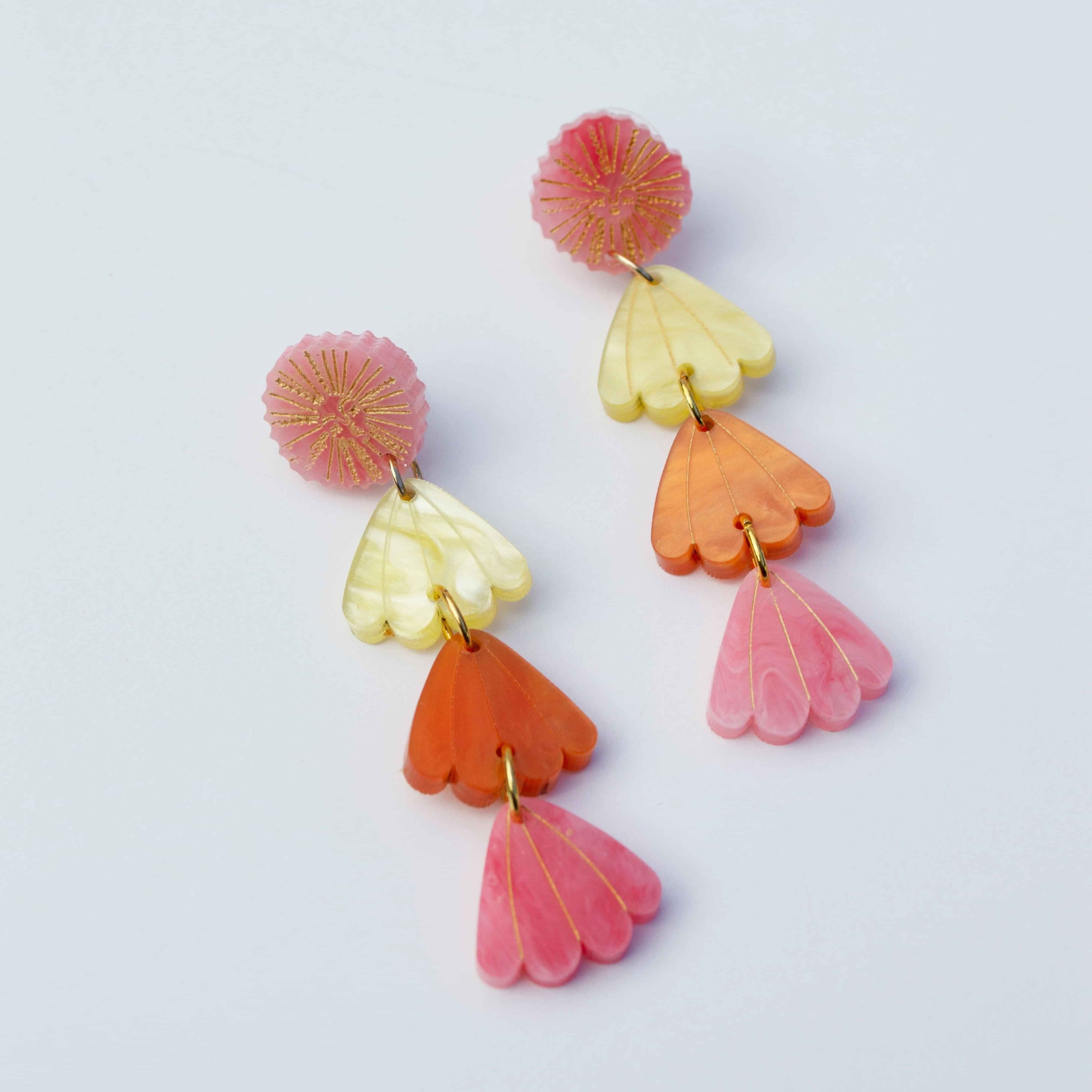 Sunbeam Earring - Coral