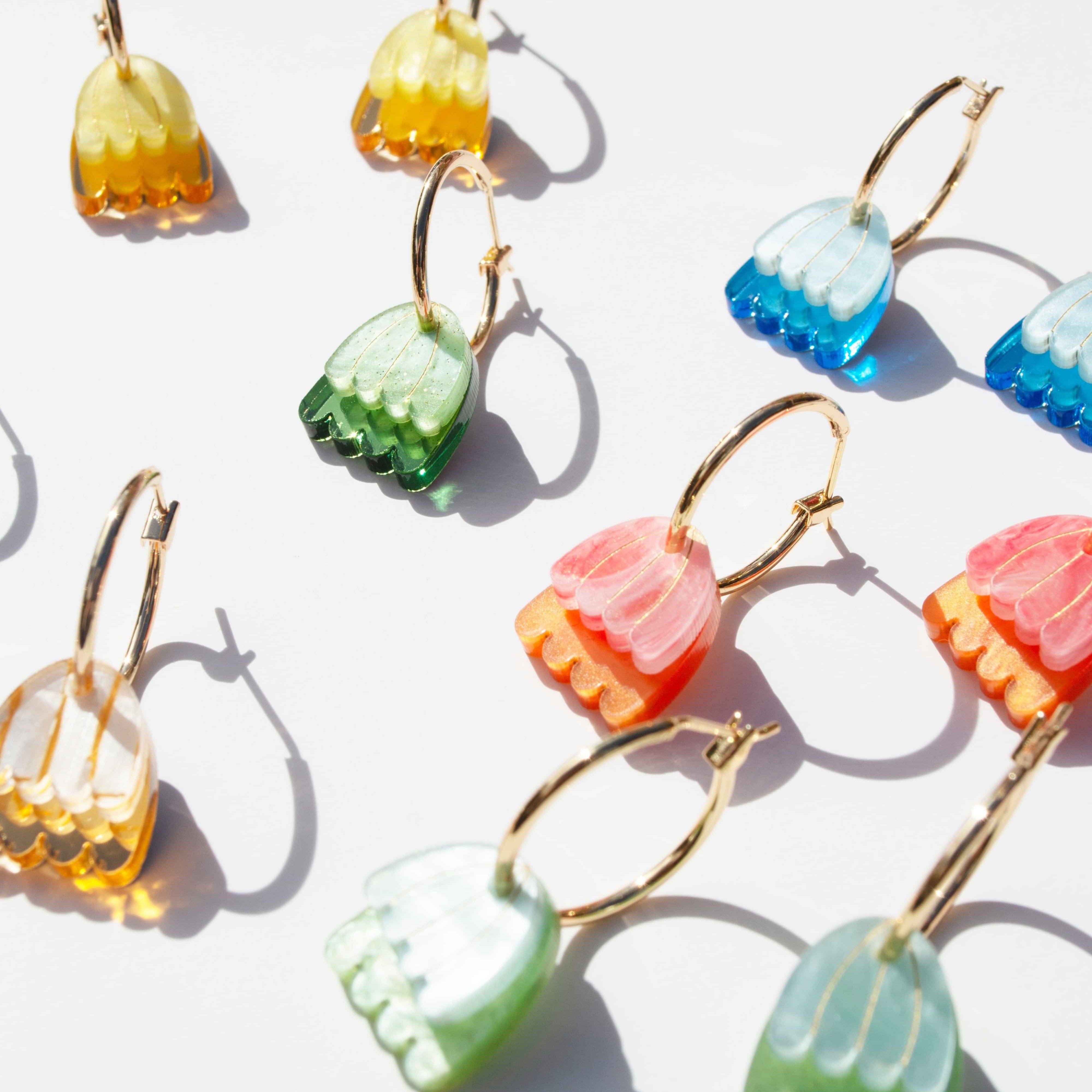 Palm Earring - Yellow