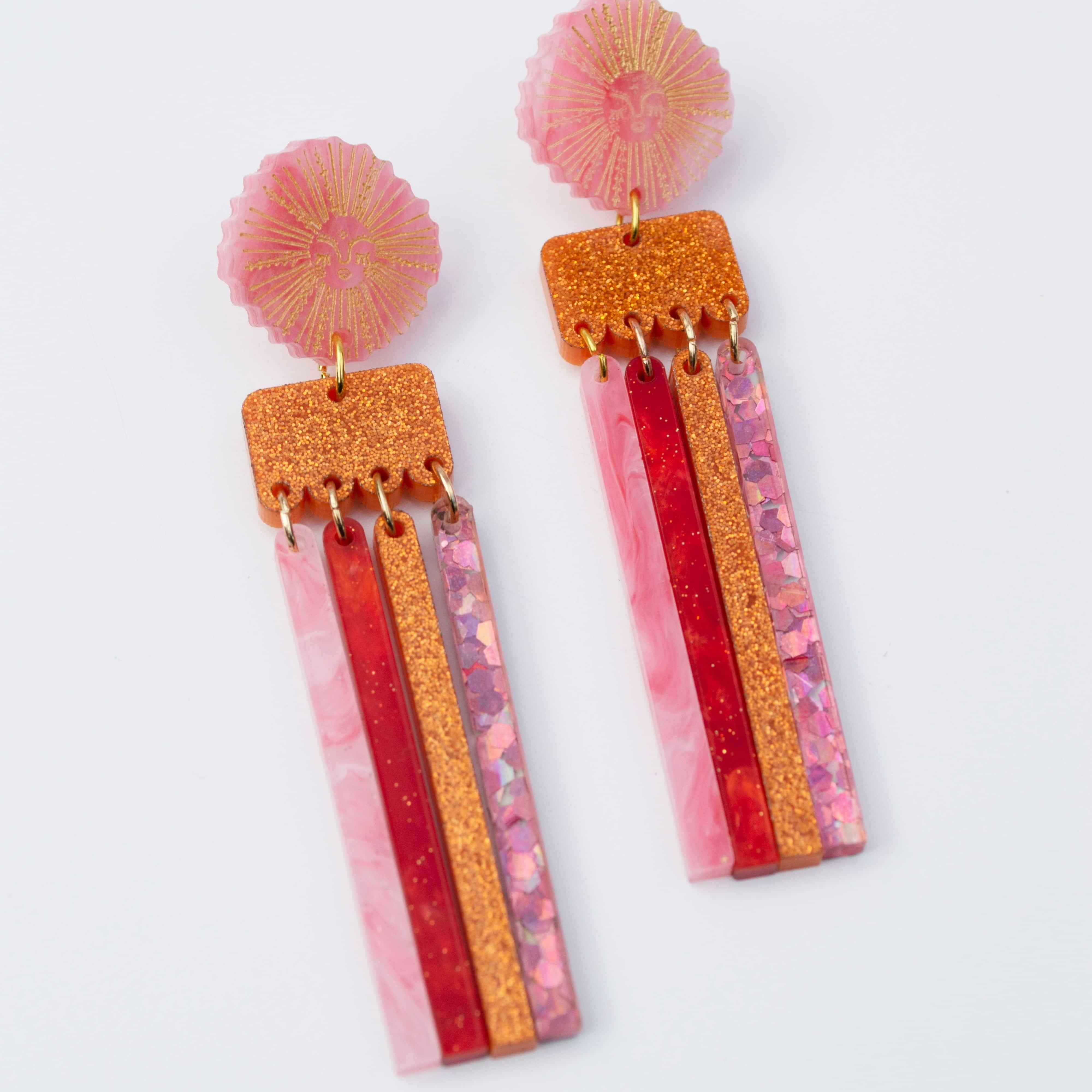 Goddess Earring - Coral