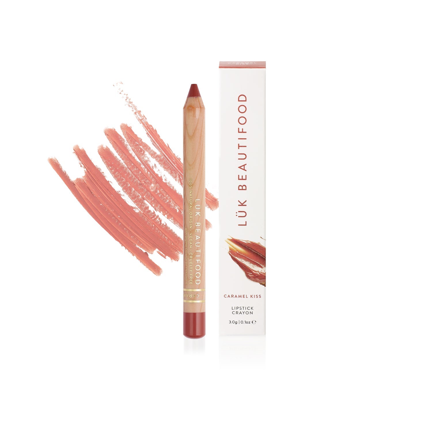 Lük Beautifood natural lipstick crayon in Caramel Kiss
