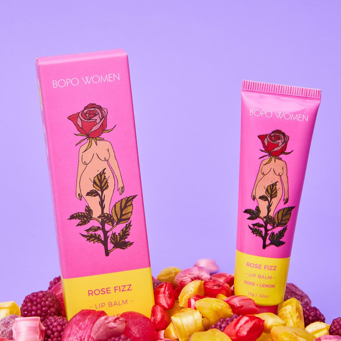 Rose Fizz Lip Balm - Purple Merchant
