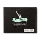 Black back cover with a small banner reading you're so wonderful above a short note about the book