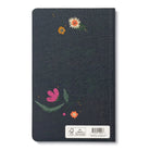 Back cover in dark grey with small folk flowers