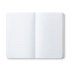 Open journal showing two facing pages of blank ruled lines