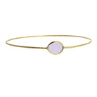 Euro Gold cuff bangle with a faceted pale lilac rose quartz