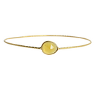 Euro Gold cuff bangle with a faceted honey-yellow lemon topaz