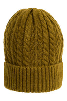 Palmer Beanie in Olive: cable-knit beanie with ribbed cuff