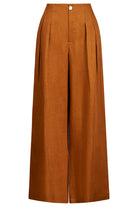 Flat lay front view of the caramel Miramar Palazzo Pant