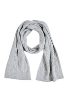 Calista Scarf in Marle looped as if worn, showing cable texture