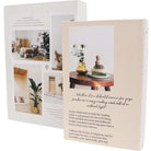 Back covers of the book box set showing interior photography and a quote about mindful living
