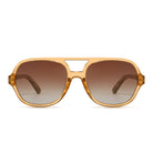 Billy sunglasses front-on: translucent brown frame with a double brow bar and brown gradient lenses