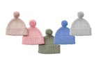 Peppi Baby Knit Hat - Soft Cotton Rib Knit with Pompom - 41452
