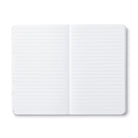 Open journal showing two facing pages of blank ruled lines