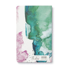 Back cover in a green and pink watercolour wash with the barcode panel