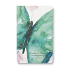 Journal cover with a teal and green watercolour butterfly and the words inside us there is everything