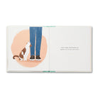 Open spread of a cat winding around its person's legs for a happy head bump