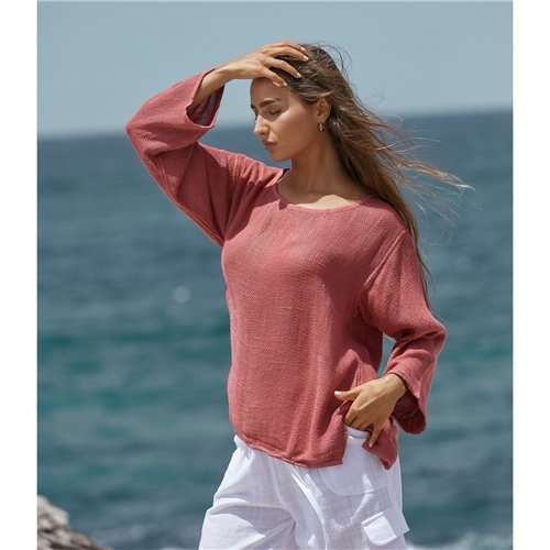 Carbon the Label Nadia Hessian Long Sleeve Top