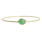 Euro Gold cuff bangle with a faceted mint-green chalcedony