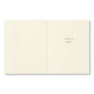 Open card interior with the gold message: here's to you!